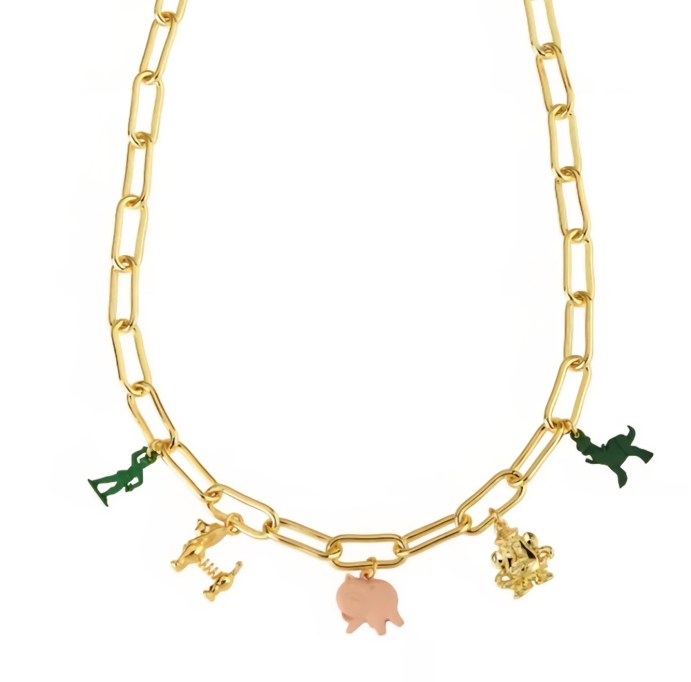 Disney Couture Kingdom - Toy Story - Rex Mr. Potato Head Charm Necklace Gold Plt